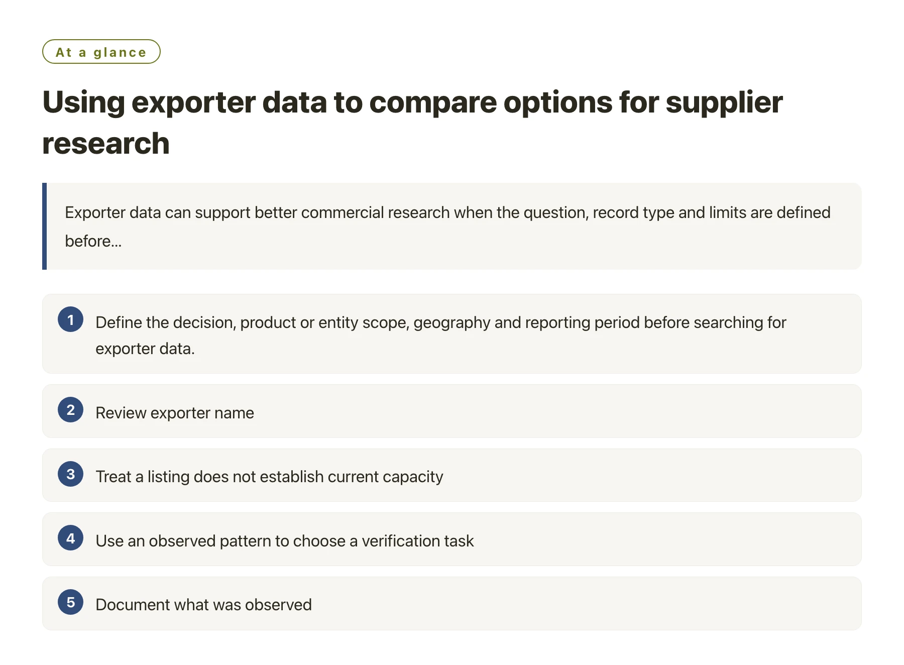 Using exporter data to compare options for supplier research——全文要点速览